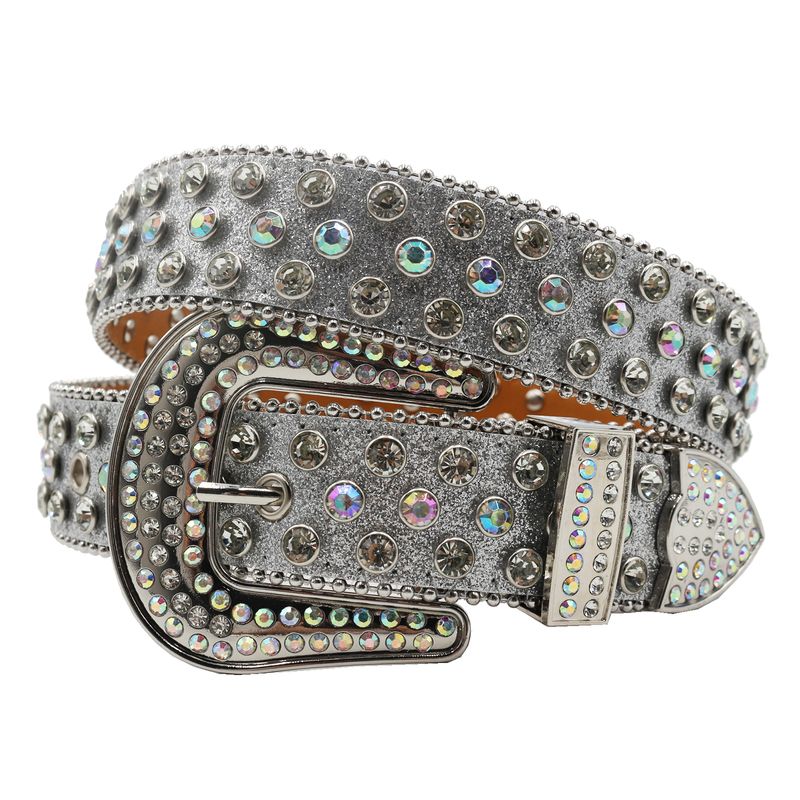 KARSTĀ BB josta ar dimanta rhinestones stila kristāla kniedēm, sprādzes josta ar Cinto De Strass siksnām sievietēm, džinsu dekorēšanai_voghion.com