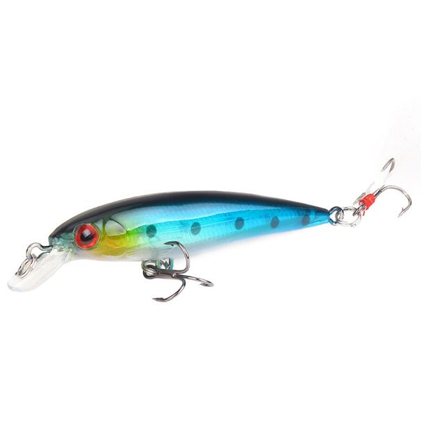 Köder Minnow Köder mit Feder drei Haken 9 cm/7 g Simulation Köder Harter Köder Angelausrüstung Produkte_voghion.com
