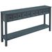 TREXM Rustic Entryway Console Table, 60' Long Sofa Table With Two Different Size Drawers And Bottom Shelf For Storage (Navy)_voghion.com