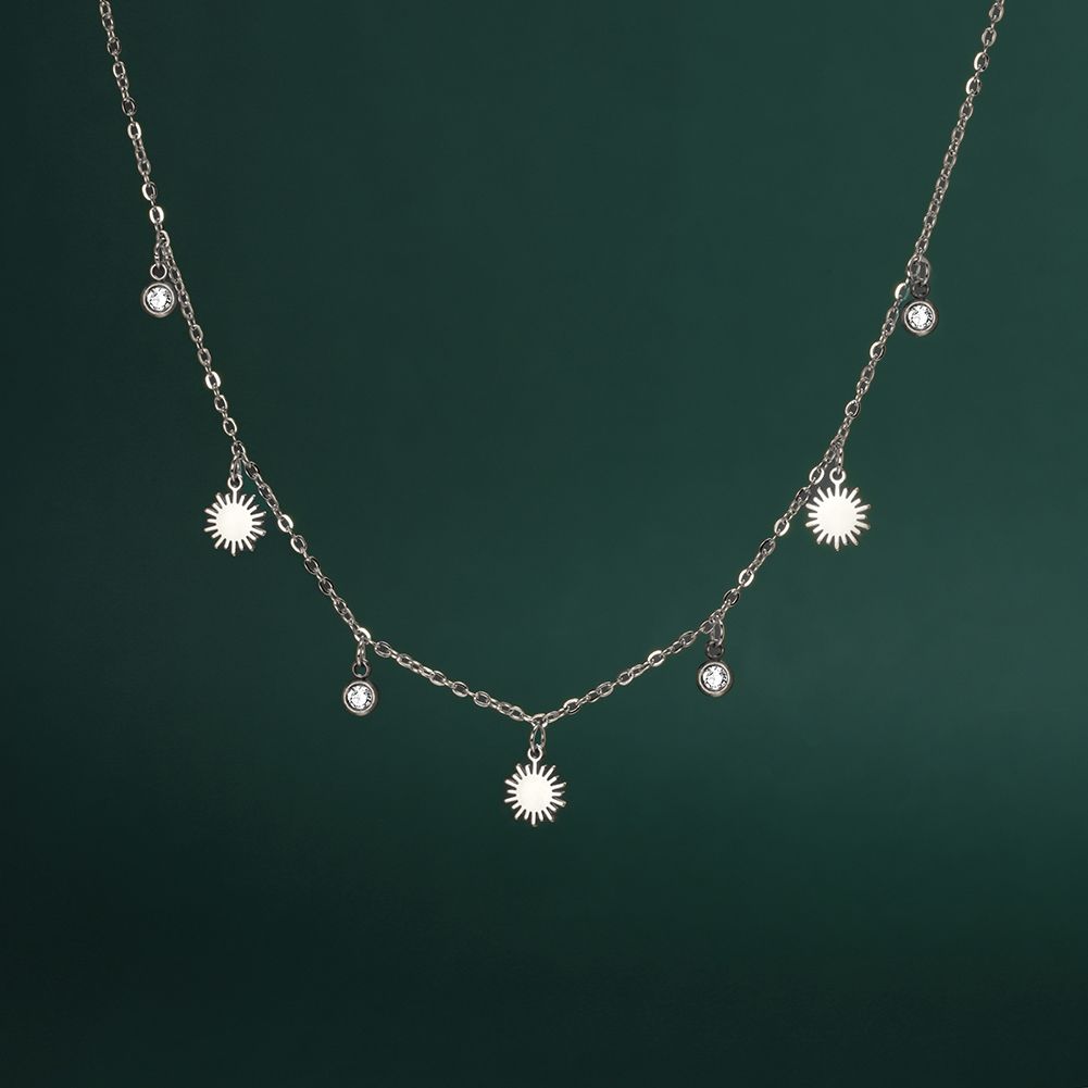 Skyrim Collane a cerchio irregolare per donna Collana multi-pendente in acciaio inossidabile Choker Tendenza moda minimalista Gi_voghion.com