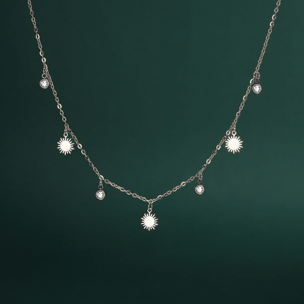 Skyrim Collane a cerchio irregolare per donna Collana multi-pendente in acciaio inossidabile Choker Tendenza moda minimalista Gi_voghion.com