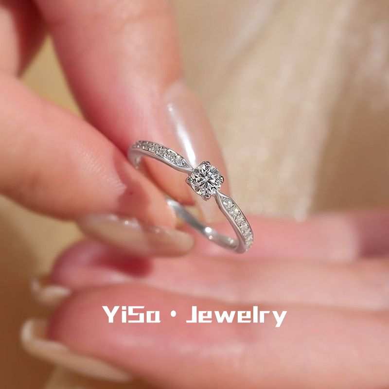 Novo anel de zircônia de luxo feminino, joia elegante e simples com diamantes, presente de noivado para pedido de casamento_voghion.com
