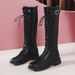 Women's 2021 New Autumn Winter Slimming High Tube Thick Sole Long White Over-the-Knee Petite Riding Boots Shoes_voghion.com