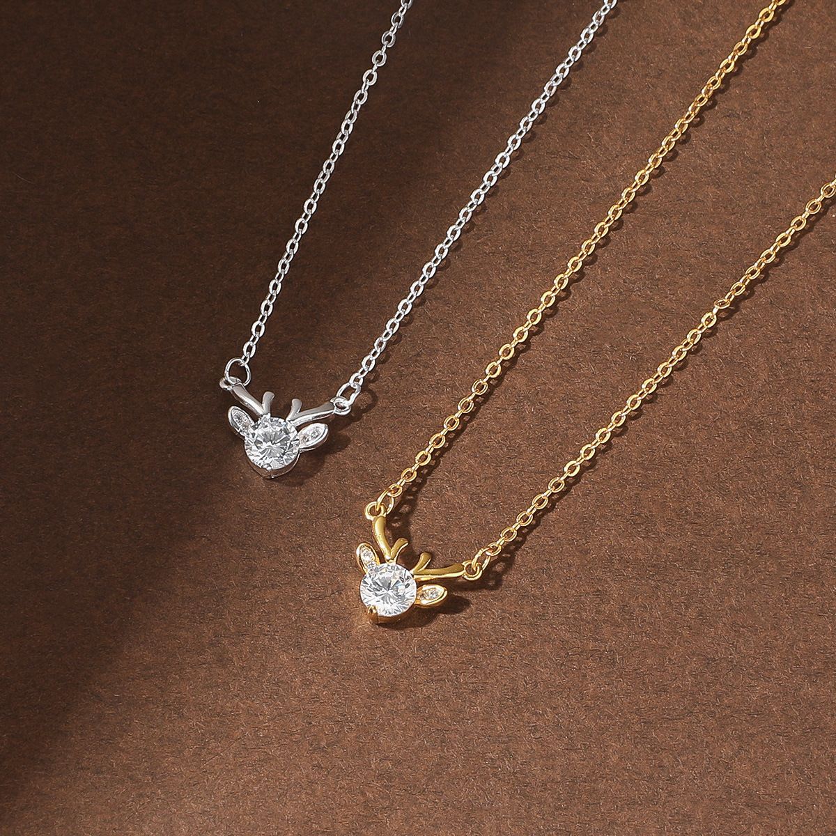 Collana in argento puro 999 con te fino in fondo, lusso leggero da donna, design di nicchia, temperamento, clavicola a forma di renna_voghion.com