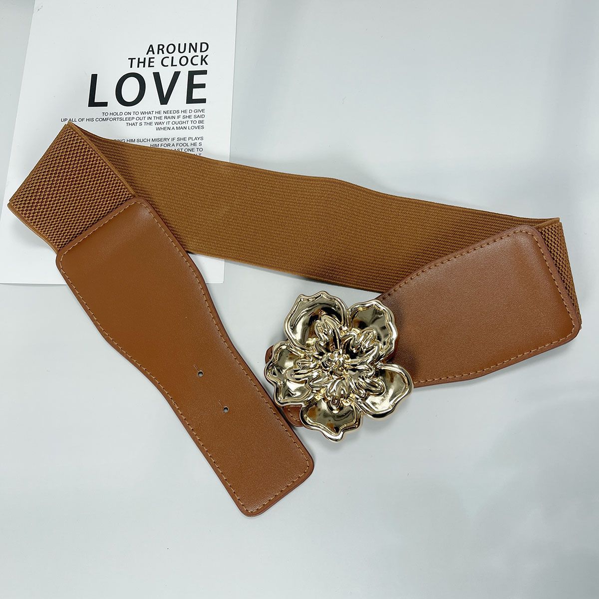 Damenmode Leichter Luxusbund Elastisch Und Große Blumendekoration Vielseitiger Pendlergürtel Mit Kleid_voghion.com