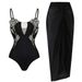Women’s Clothing Swimsuit Rhinestone Rose Hot Spring Vacation Royal Sister Style Swimsuit Female_voghion.com