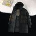 Winterparka mit Kapuze für Herren – Verdickter Steppmantel mit Graphen-Verstärkung, lockere Passform, winddicht und warm, langes Design (Schwarz/Weiß)_voghion.com