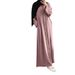 New Muslim Women's Patchwork Border Sequin Dress Solid Color Long Robe_voghion.com