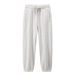 Women's High-Waisted Cotton Jogger Pants – Loose Fit Casual Sweatpants With Cuffed Hem, Tapered Leg (Black/White/Grey/Pink, S-3XL)_voghion.com