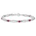 Sterling Silver Rhodium-plated Composite Ruby And Diamond Bracelet_voghion.com