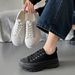 Spring Women's Canvas Sneakers - Style Breathable Platform Shoes | 4cm Height Increase Casual Shoes BR301-1_voghion.com