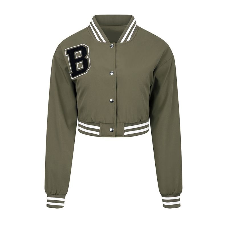 Vêtements pour femmes uniformes de baseball pour femmes, vestes décontractées pour femmes, vestes en coton fin pour femmes printemps et automne vêtements de moto tendance pour femmes_voghion.com