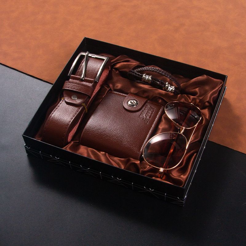 Geschenkset für Herren, Geldbörse, Gürtel, Armband, Sonnenbrille, Valentinstagsgeschenk, Vatertagsgeschenk, Geschenkbox-Set_voghion.com