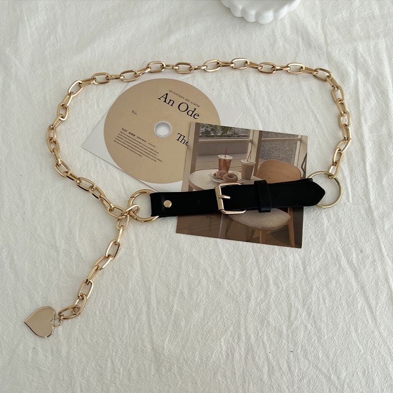 Internet Celebrity Metal Heart Belt Decorative Waist Chain Accessory Trendy Matching Pants Suit_voghion.com