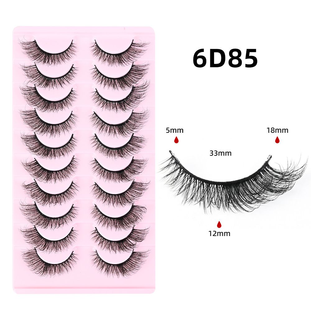 Wimpernset 10 Paar Falsche Wimpern, Dicker Dreidimensionaler Schwung, Natürlicher Sitz, Künstliche Wimpern_voghion.com