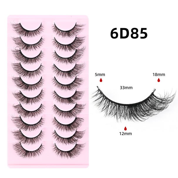 Wimpernset 10 Paar Falsche Wimpern, Dicker Dreidimensionaler Schwung, Natürlicher Sitz, Künstliche Wimpern_voghion.com