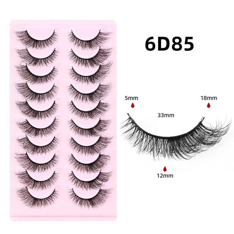 Eyelashes Set 10 Pairs Of False Eyelashes, Thick Three Dimensional Curling, Natural Fit, Artificial Eyelashes_voghion.com