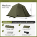 SOYON Tenda da campeggio pieghevole portatile con set completo di attrezzatura antipioggia per esterni durante la notte con montaggio rapido_voghion.com