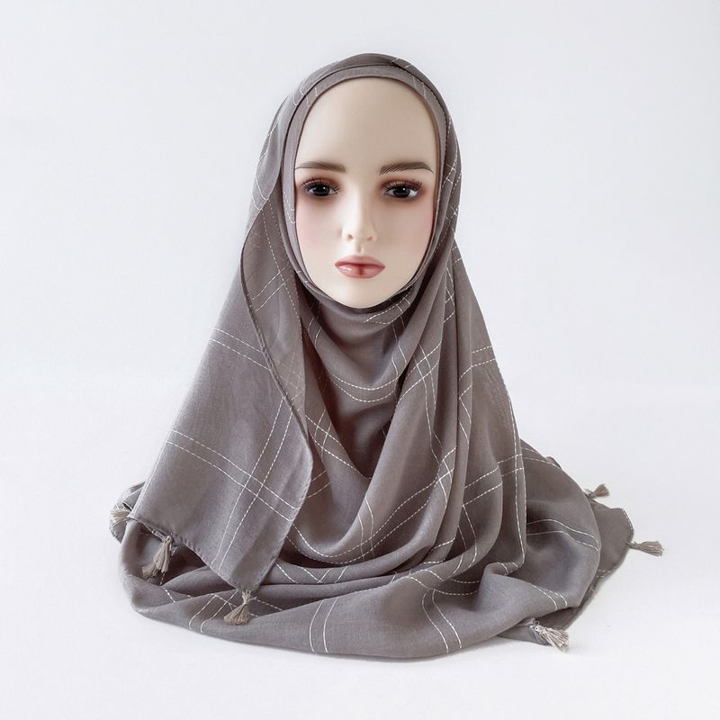 Écharpe solide, châle de longueur moyenne, foulards multiples de couleur unique, écharpe malaisienne légère et respirante_voghion.com