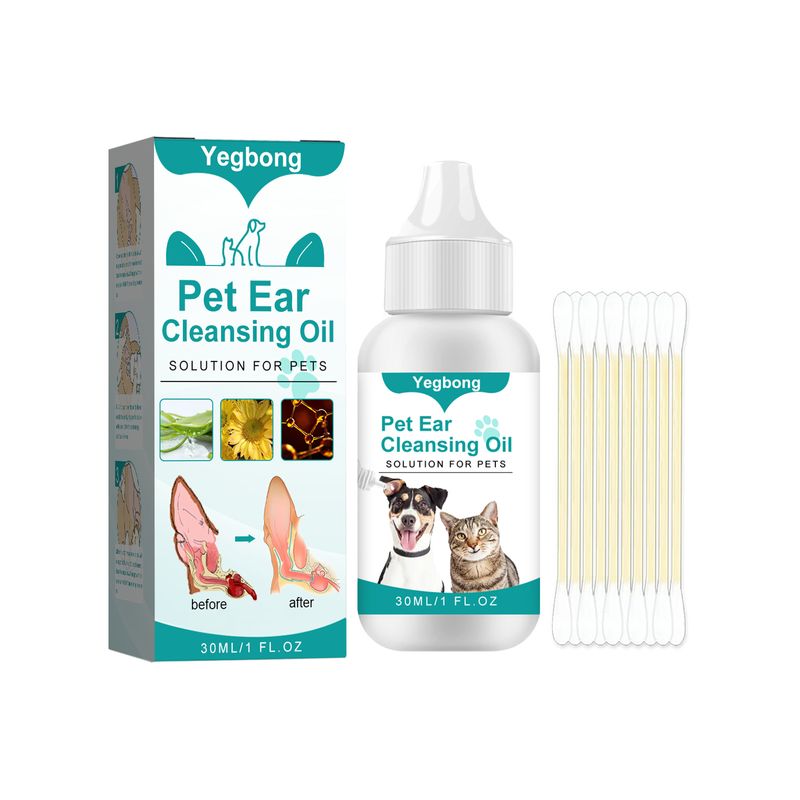 Pet Ear Cleaning Oil, Cat and Dog Deodorizing Ear Cleaning Ear Cleaning Ear Canal Cleaning Insect Mite Removal Ear Cleaning Oil_voghion.com
