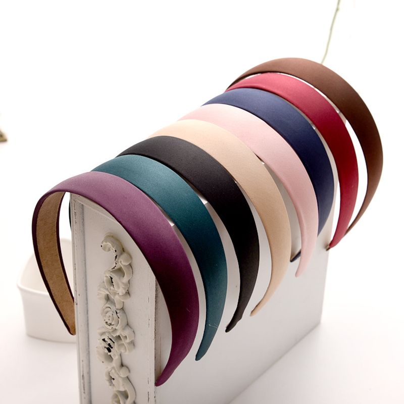 C044 Bandeau en peluche simple, solide, doux, noir, multicolore_voghion.com