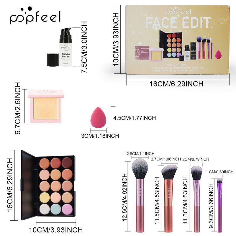 Makeup Sets Hit Popfeel Makeup Set Concealer Foundation Makeup Brush Makeup Beauty Tool Gift Box SET006C_voghion.com