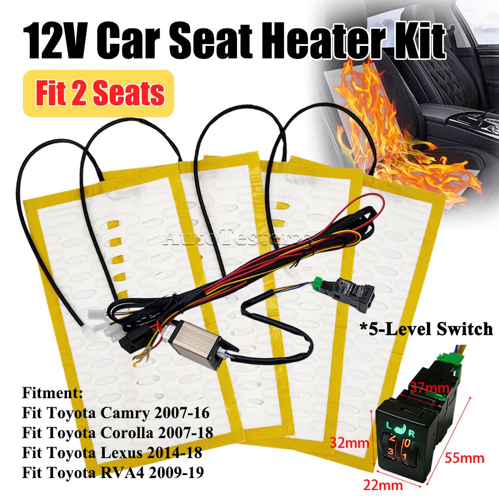 12V Car Seat Heater Kit Fit 2 Seats For Toyota Camry Carola With 25W Alloy Wire Heating Pads And Dedicated Dual Control_voghion.com