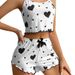 Women's Clothing Ladies' Home Wear Love Printed Suspender Shorts Casual Pit Stripes Can Be Worn Outside Women's Sleepwear_voghion.com