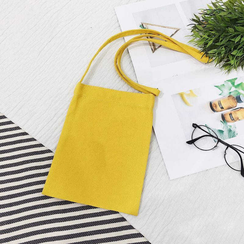 Borsa a tracolla in tela semplice per telefono da donna, tinta unita, incisa e dipinta a mano, mini borsa a tracolla_voghion.com