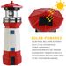 Solar LED Rotating Lighthouse Lamp - Waterproof Resin Outdoor Decor For Garden & Camping, 360° Beacon Effect, Auto Dusk-to-Dawn Sensor_voghion.com