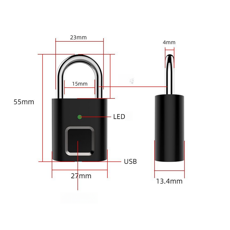 New office Bluetooth black technology smart fingerprint padlock, mini cabinet, luggage and bag lock in dormitory for the_voghion.com