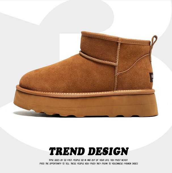 Herrenschuhe Nordost-Baumwollschuhe Schneestiefel Neue Winter Dicke warme Baumwollschuhe Einstufiger Retro-Baumwollstiefel mit dicker Unterseite_voghion.com