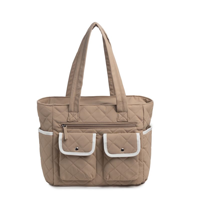 Elegante borsa trapuntata e imbottita per donna con tasche multiple - spaziosa borsa a tracolla per uso quotidiano e viaggi, 37 x 16 x 32 cm_voghion.com