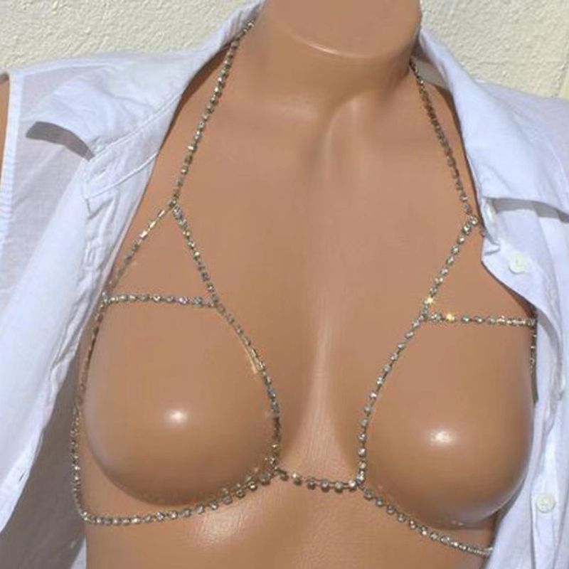 Fashion hot selling women accessories sexy sling rhinestone chest Chain exquisite full diamond Body Chain Body Chain_voghion.com