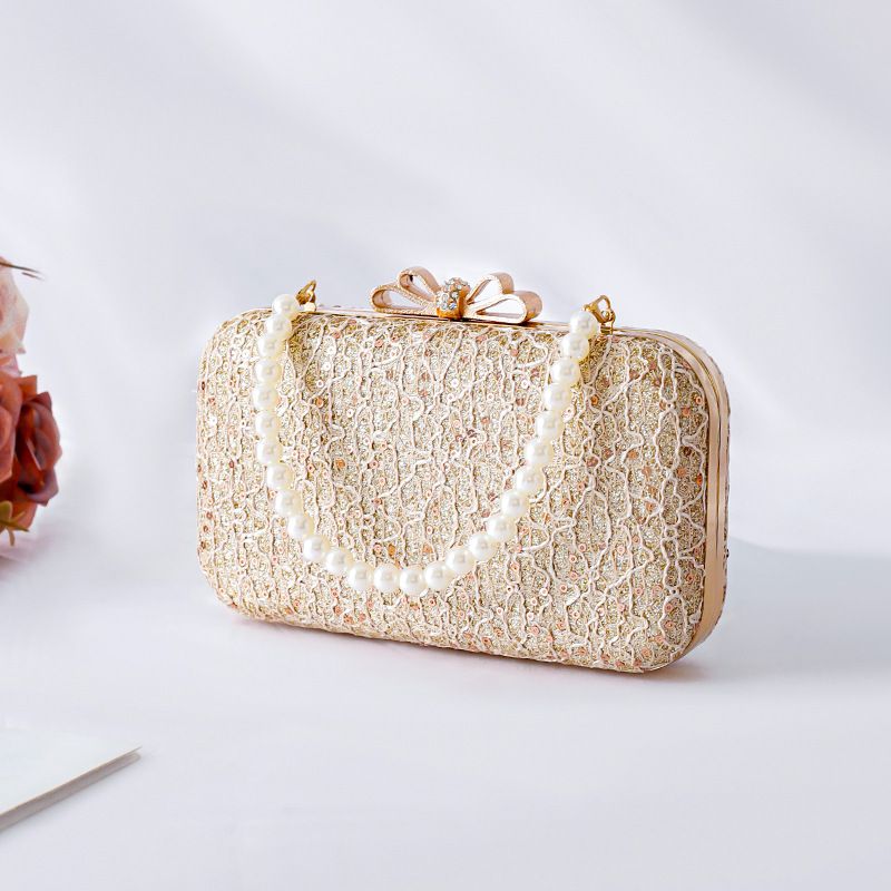 Cheongsam im neuen Stil mit Schleife, Spitze, Pailletten, Abend-Clutch, Prominenten-Kleidertasche, Bankett-Handtasche_voghion.com