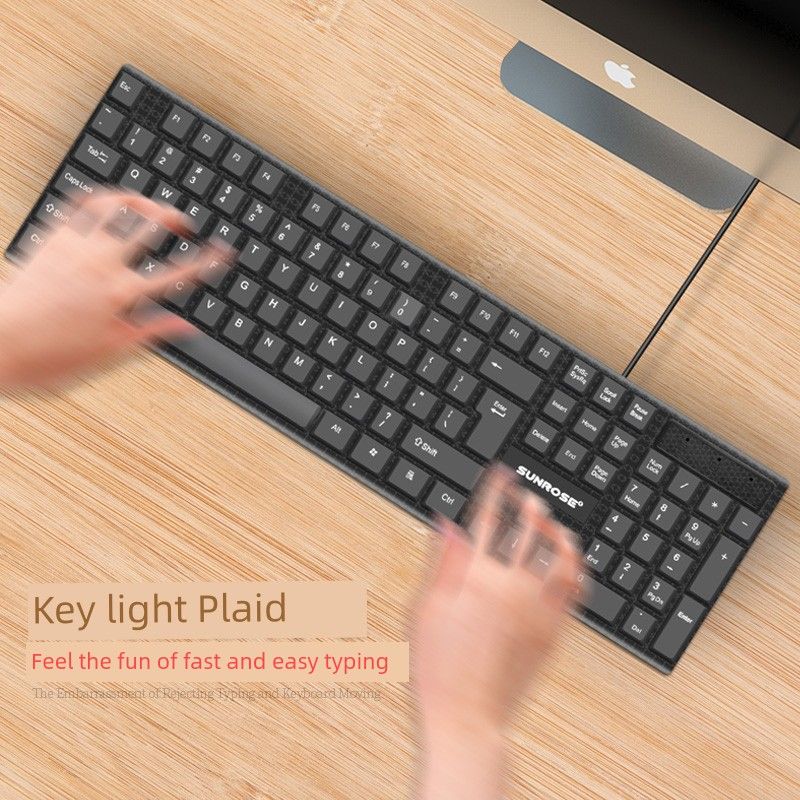Kabelansluten lysande tangentbordsmusuppsättning Speldator Desktop Notebook Upphängning Keycap Nical Feel USB Head_voghion.com