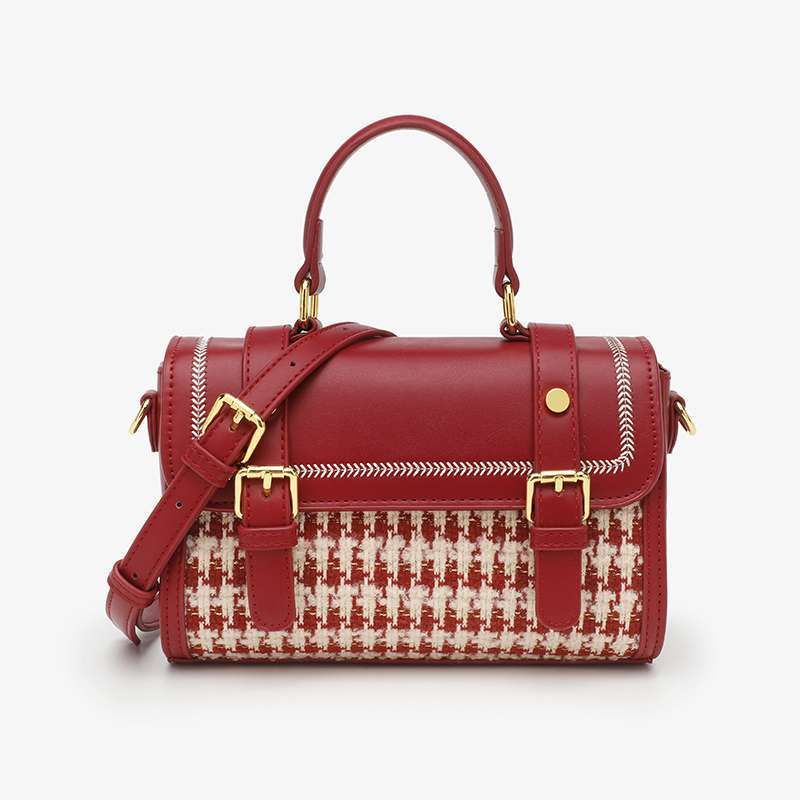 Red Thousand Bird Grid Cambridge High End Bride Einzigartiges Design, Umhängetasche, modische und vielseitige Handtasche_voghion.com
