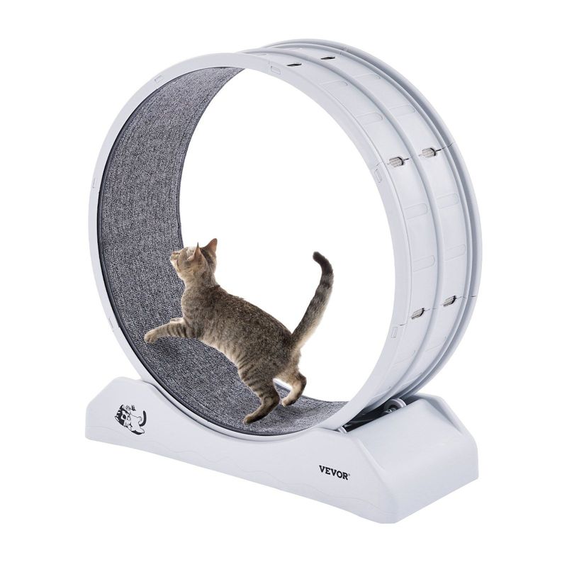 VEVOR Cat Exercise Wheel 31.5 In Large Indoor Cat Running Wheel Treadmill White_voghion.com