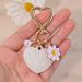 Chaveiro de flor com coração de pérola, novo, simples, bolsa de luxo, capa para fone de ouvido, telefone, CDD, pingente_voghion.com