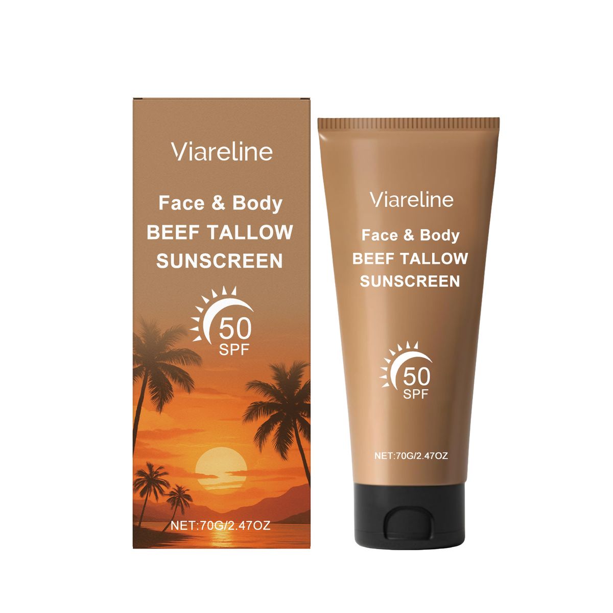 Viareline Cow Fat Outdoor Moisturizing Refreshing Lightweight Non-Sticky Isolation Protective Cream_voghion.com