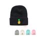 Unisex ananas broderad stickad mössa studenter söt varm ull mössa mode kall mössa._voghion.com