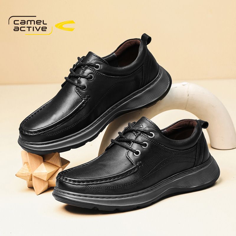 German Camel Dynamic Men's Four Seasons Comfortable Casual Genuine Leather Soft Sole Cowhide Business Middle-aged Dad_voghion.com