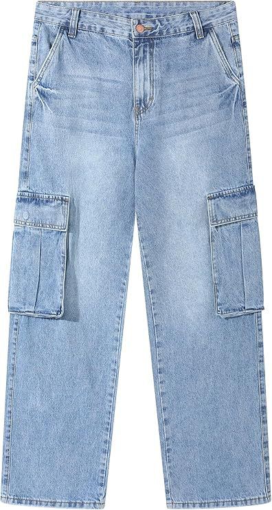 "Men's Stretch Denim Jeans – Relaxed Fit, Multi-Pocket Design (S-XXL, Cotton Blend, Stonewash & Dark Blue)"_voghion.com