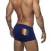 UXH - Boxer da bagno da uomo con stampa tascabile, semplici pantaloncini da spiaggia con etichetta piccola e arcobaleno, alla moda_voghion.com