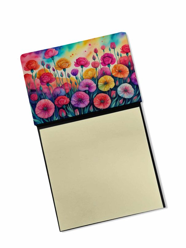 NEW Carnations in Color Sticky Note Holder Refillable Dispenser Self-Sticky Note Pads, Memo Pads Blank Desk Accessories_voghion.com