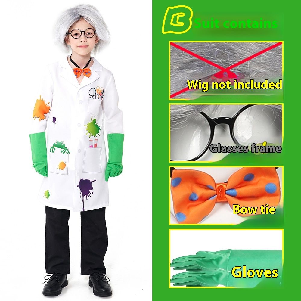 Crazy Science Monster Laboratorieforsker Barnas Lekehjem Profesjonelt Kostyme_voghion.com