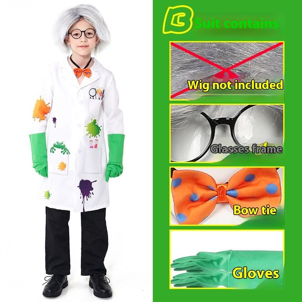 Crazy Science Monster Laboratorieforsker Barnas Lekehjem Profesjonelt Kostyme_voghion.com