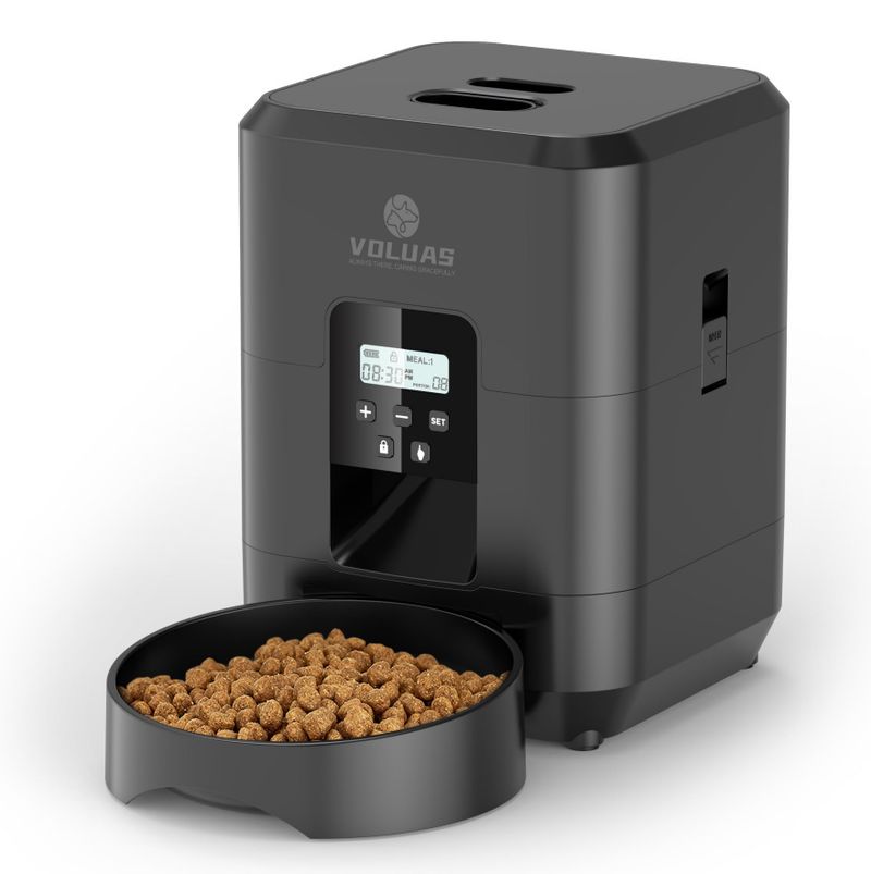 Europäischer beliebter intelligenter Futterautomat für Haustiere, automatischer Futternapf für Hunde und Katzen, zeitgesteuerte und quantitative WiFi-Fernfütterung_voghion.com
