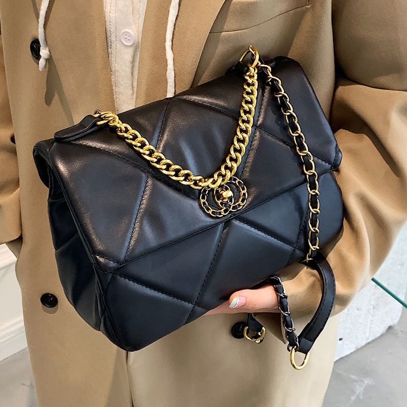 Borsa a catena Rhombus da donna 2023 nuova borsa a tracolla all-match autunno e inverno moda di fascia alta portare a mano una piccola borsa quadrata con una spalla_voghion.com