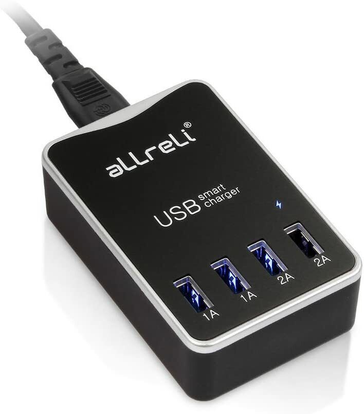 aLLreli 4 Smart Port Doppelseitiges USB-Ladegerät UPS-017 30 W 5 V 6 A Ultraschnell Schwarz_voghion.com